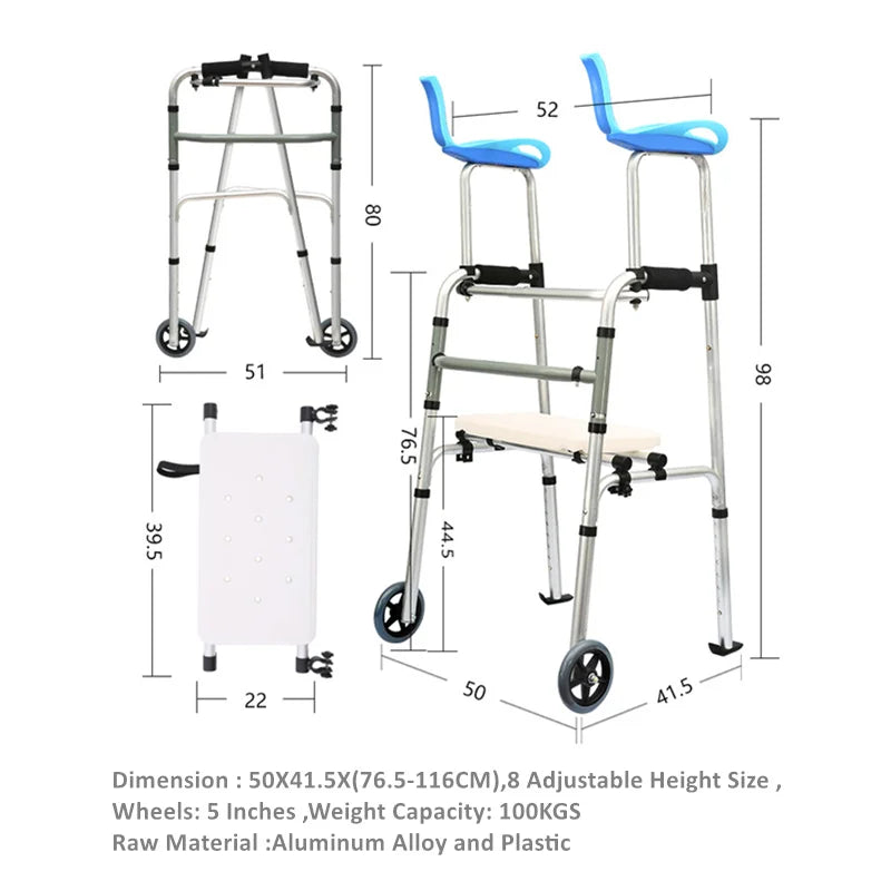 Rollator - Stand Up Walker mit Sitz für Senioren