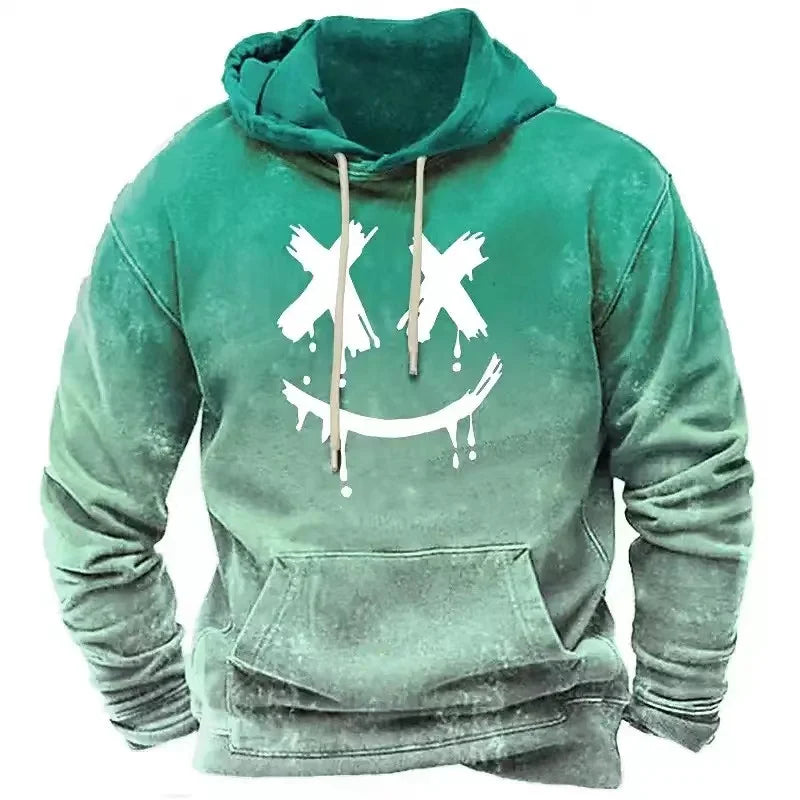 Herren-Kapuzenpullover mit Cartoon-Grafikdruck