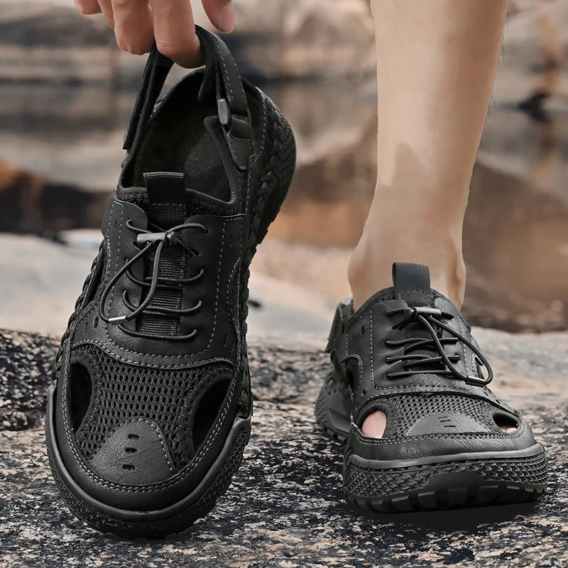 Komfortable Herren Ledersandalen