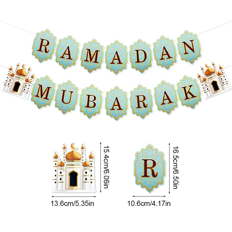 EID Mubarak Papier Banner Girlande für Islamische Muslimische Party