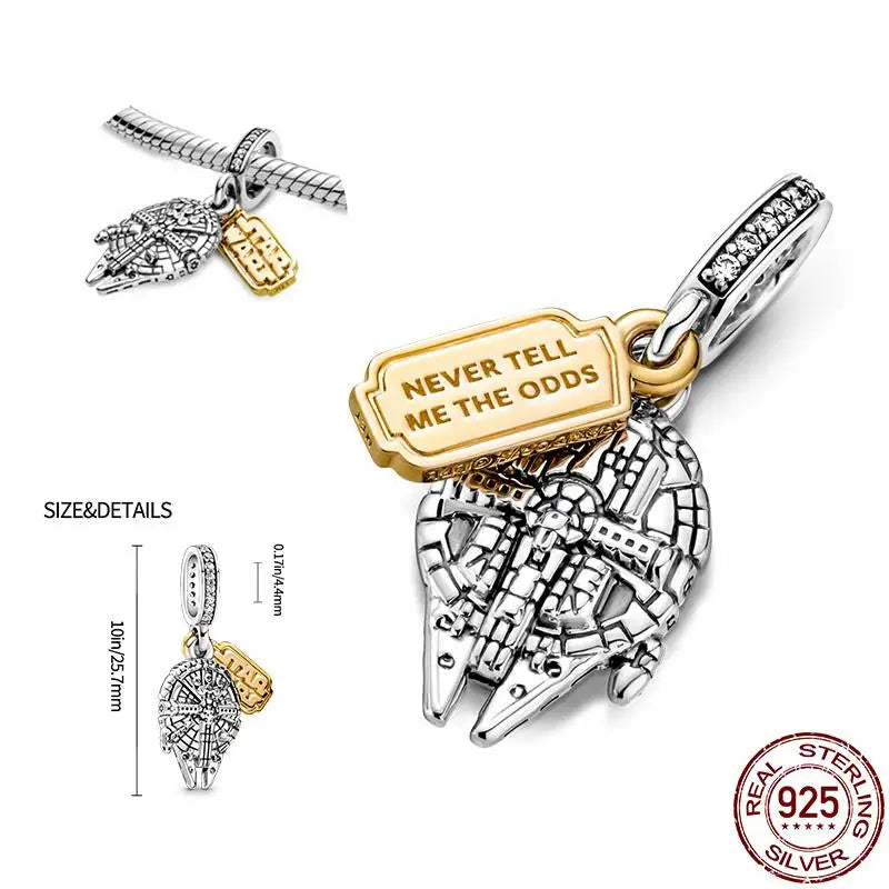 Anhänger aus 925er-Silber „Plata de Ley“ von Disney mit dem „Mandalorianer-Helm“ aus Star Wars