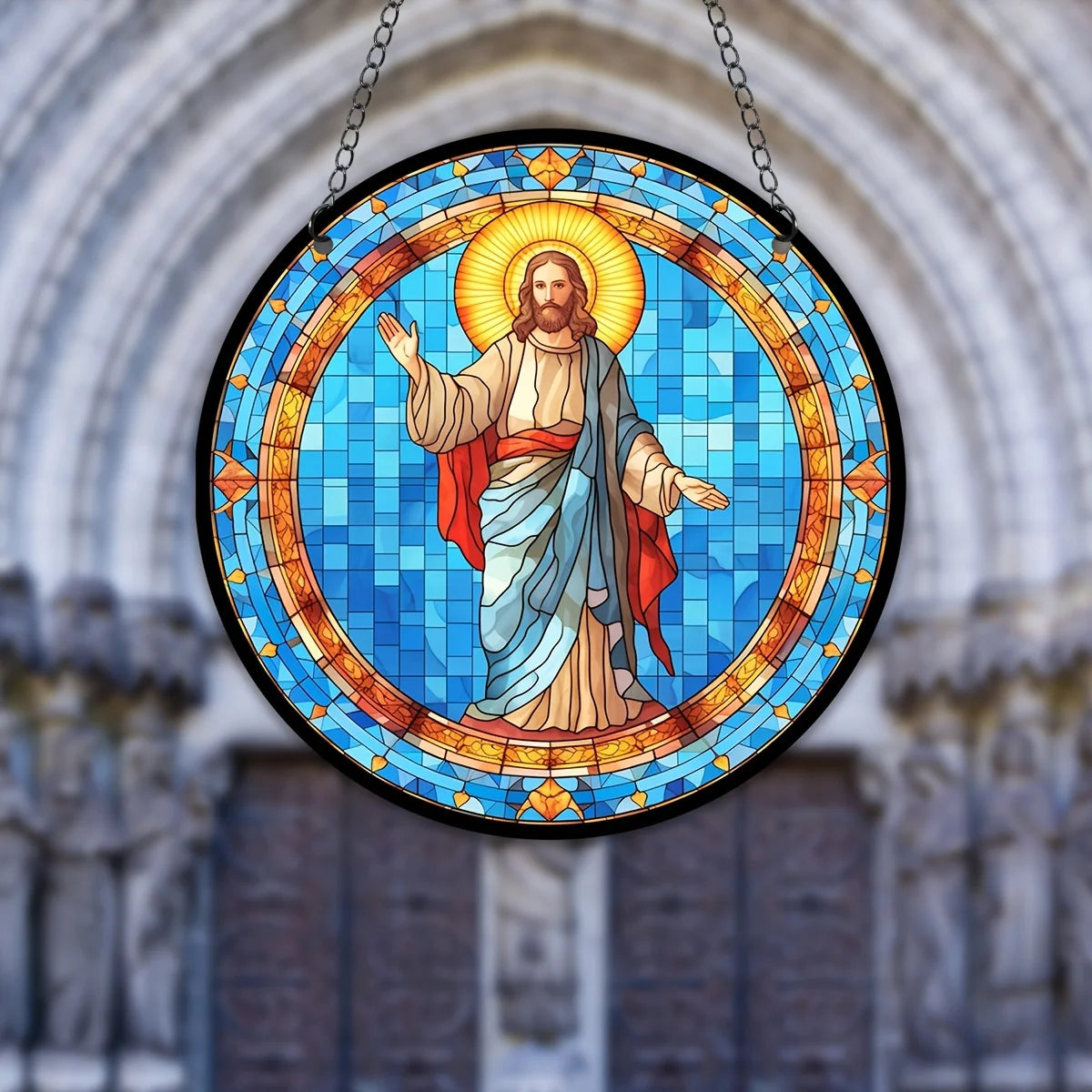 1 Stück Jesus-Sonnenfänger zum Aufhängen im Fenster