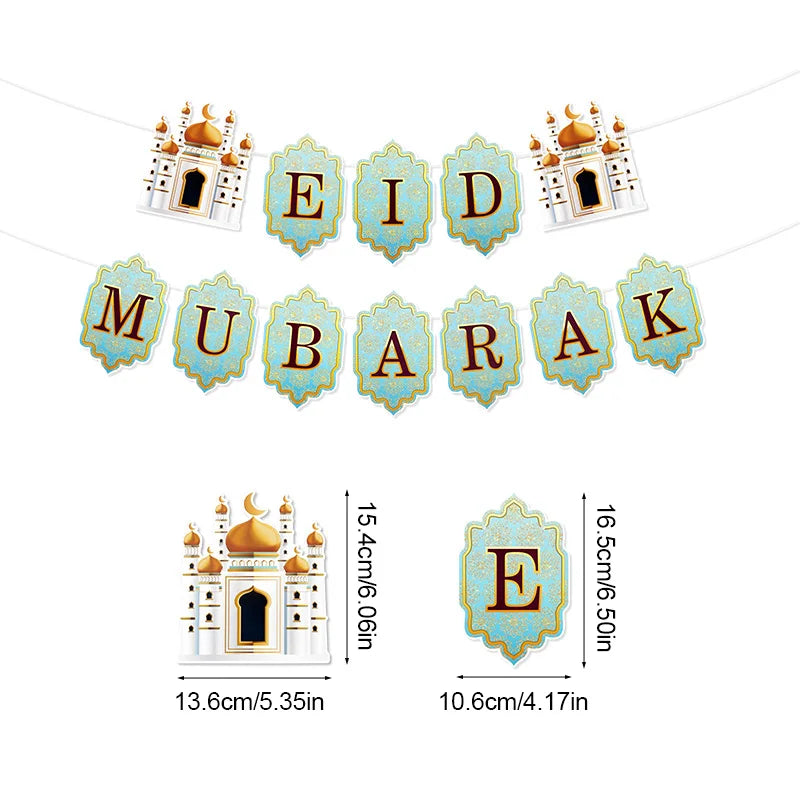 EID Mubarak Papier Banner Girlande für Islamische Muslimische Party