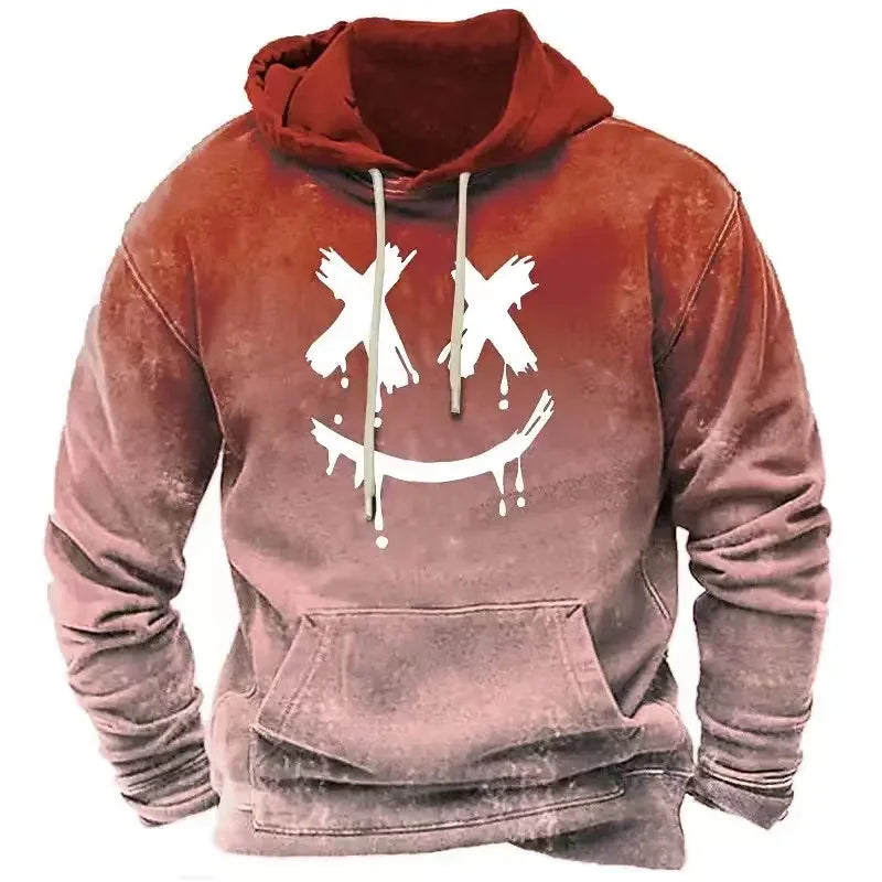 Herren-Kapuzenpullover mit Cartoon-Grafikdruck