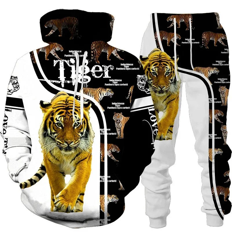 Wolf 3D-gedruckter Hoodie+Pants
