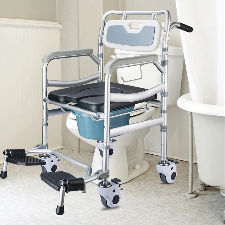 Rollbarer Dusch- und Toiletten-Transportstuhl