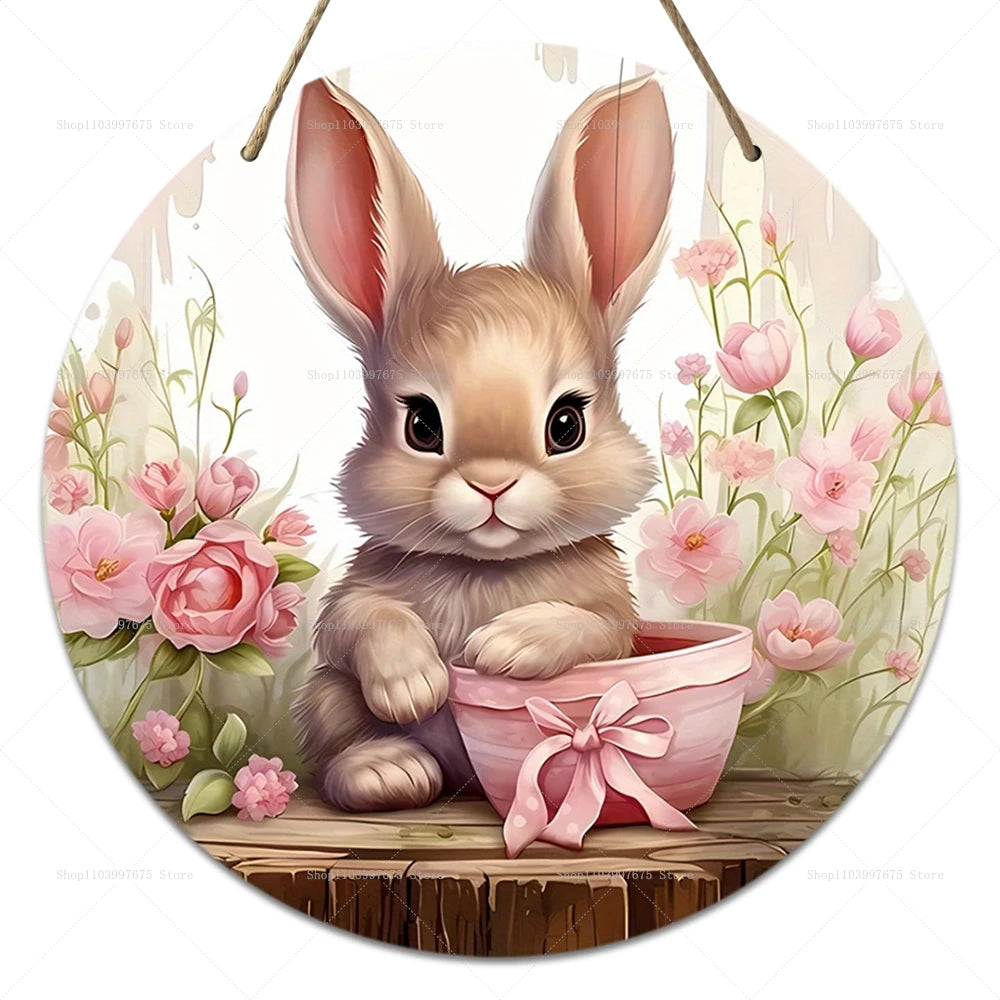 Rustikales Ostern-Holzschild