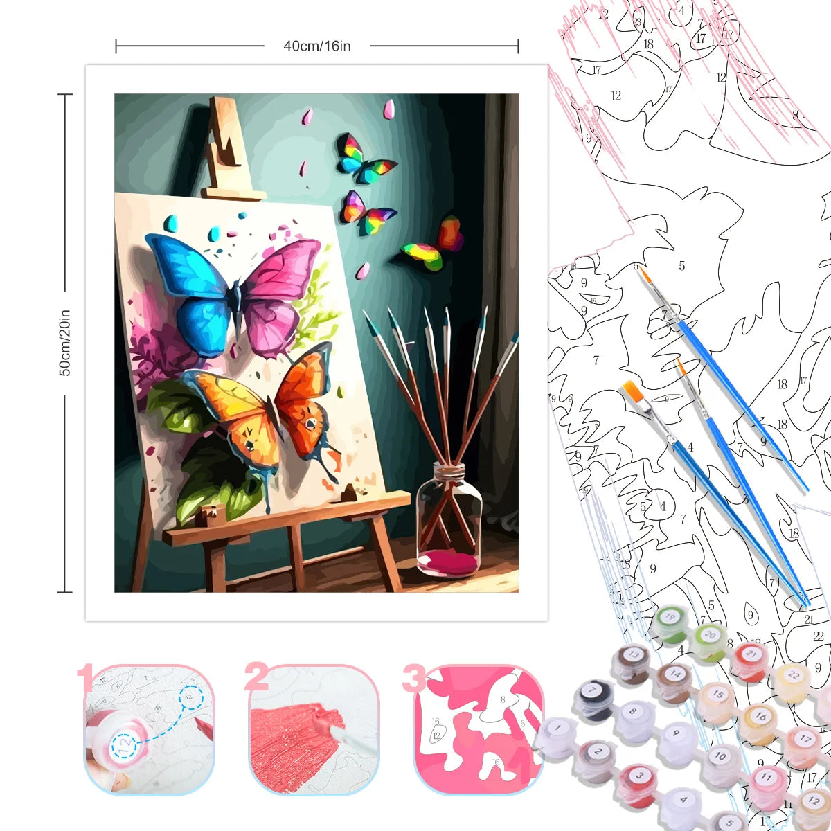 DIY Malen nach Zahlen Schmetterling