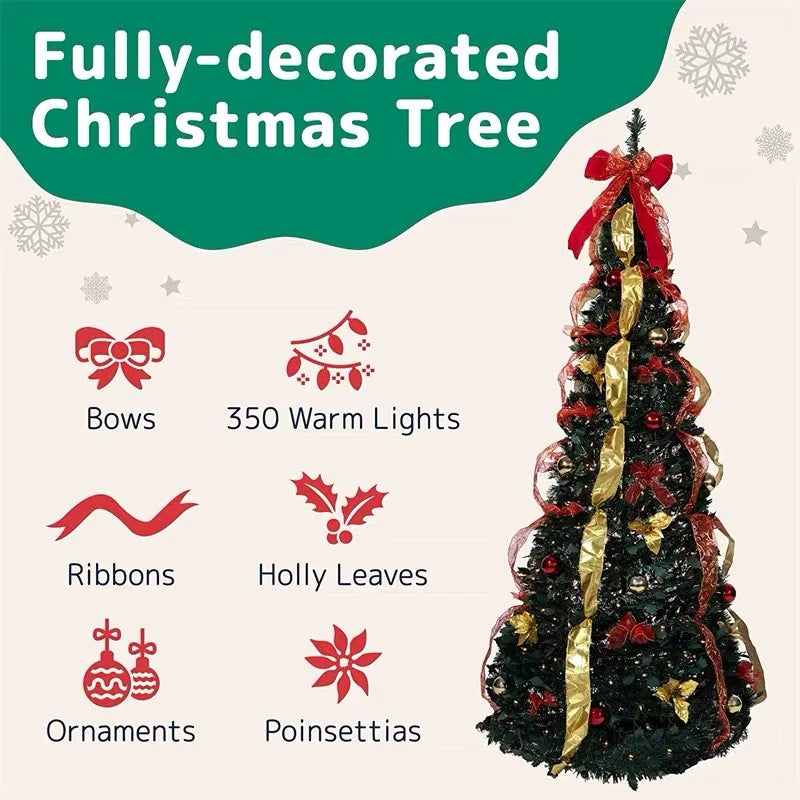 Fertig Dekorierten Klappbaren Tannenbaum