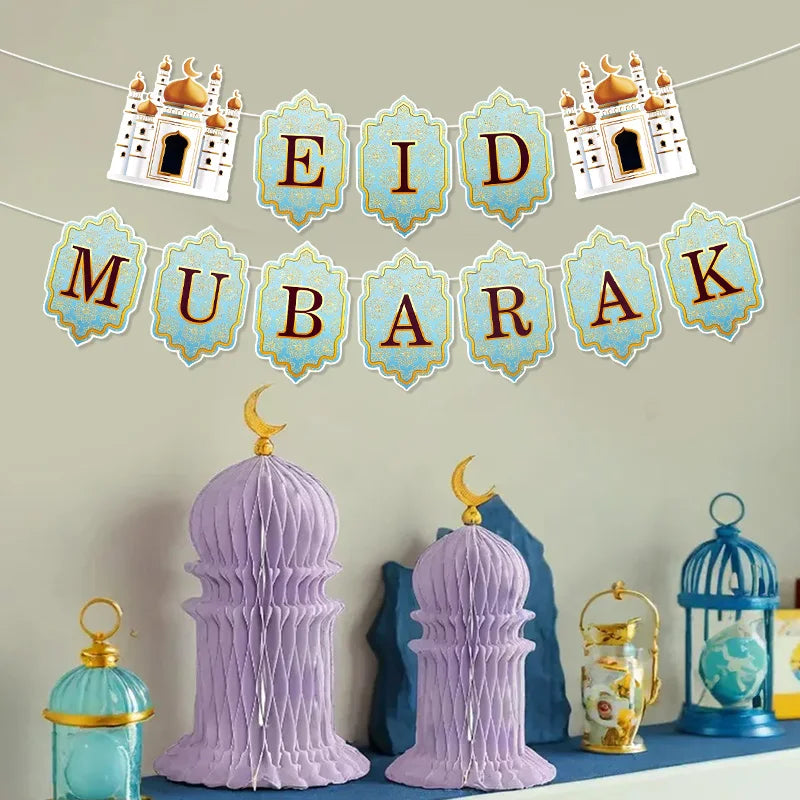 EID Mubarak Papier Banner Girlande für Islamische Muslimische Party