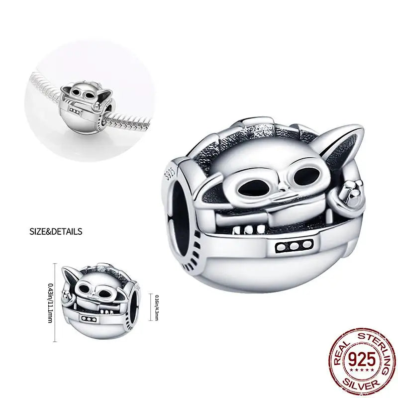 Anhänger aus 925er-Silber „Plata de Ley“ von Disney mit dem „Mandalorianer-Helm“ aus Star Wars