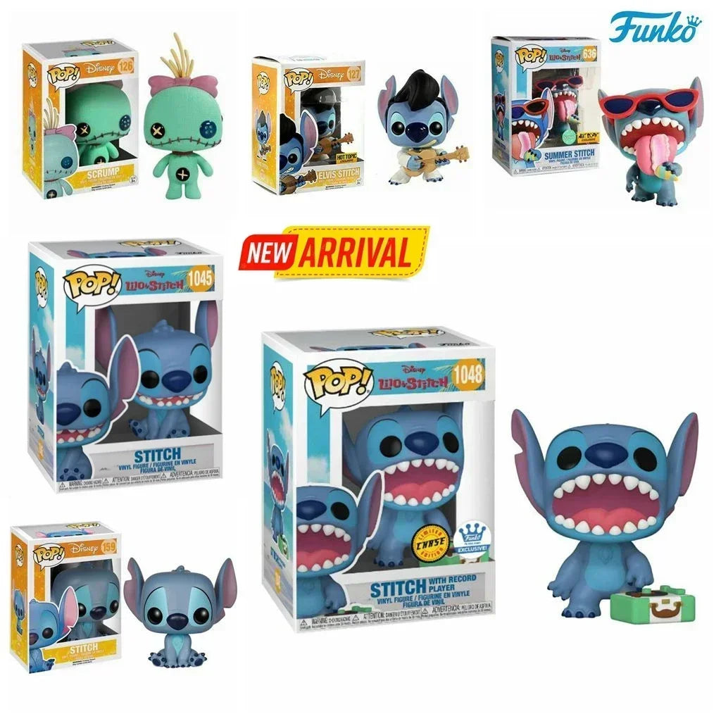 FUNKO POP Disney Stitch with Record Player 1048# Summer Stitch 636 Scrump 126# Elvis Stitch 127# Stitch 1045#