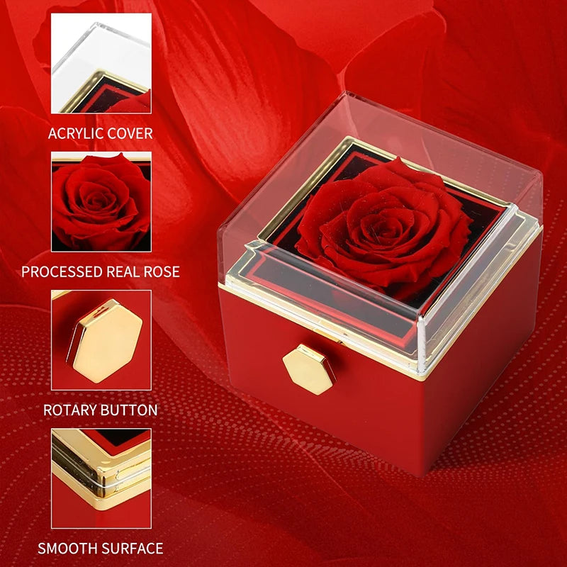 Rotierende Geschenkbox mit ewiger Rose