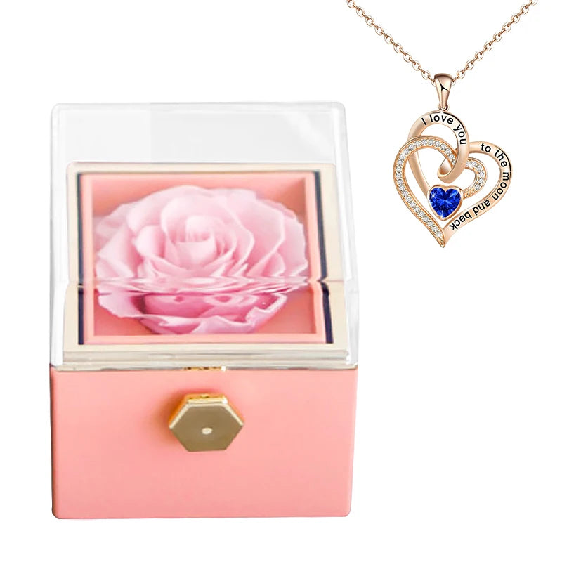 Rotierende Geschenkbox mit ewiger Rose
