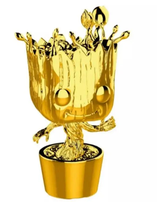 Funko Pop Marvel Studios 10 Anniversary Groot (Gold Chrome) 378 Galaxy Guardians Holiday Dancing Grooted 101 #