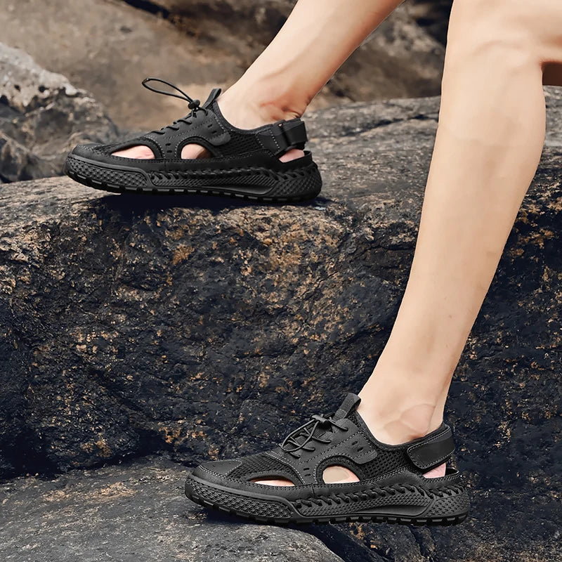 Komfortable Herren Ledersandalen
