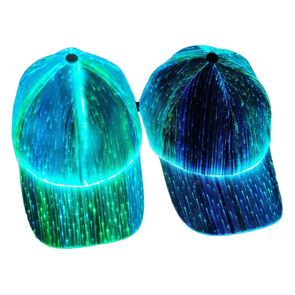 Glasfaserkappe, LED-Mütze mit 7 leuchtenden Farben
