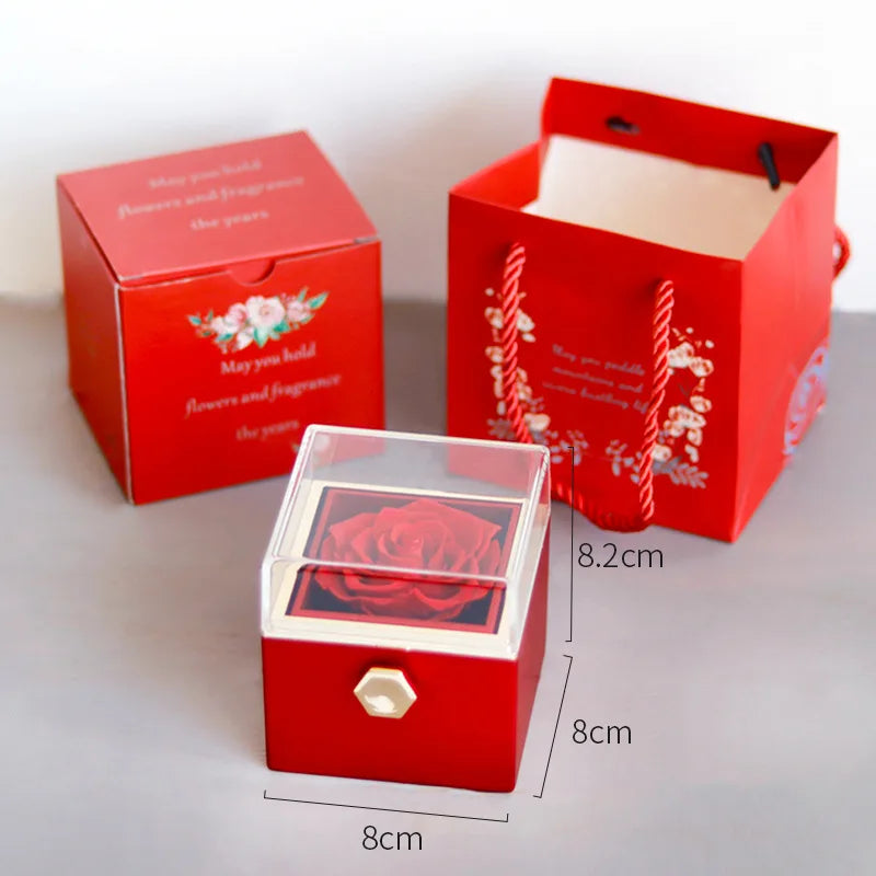 Rotierende Geschenkbox mit ewiger Rose