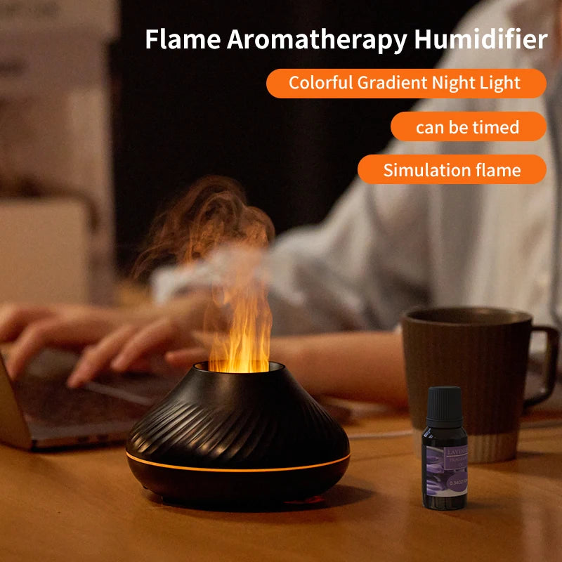 LED-Raumluftbefeuchter mit Feuerflamme