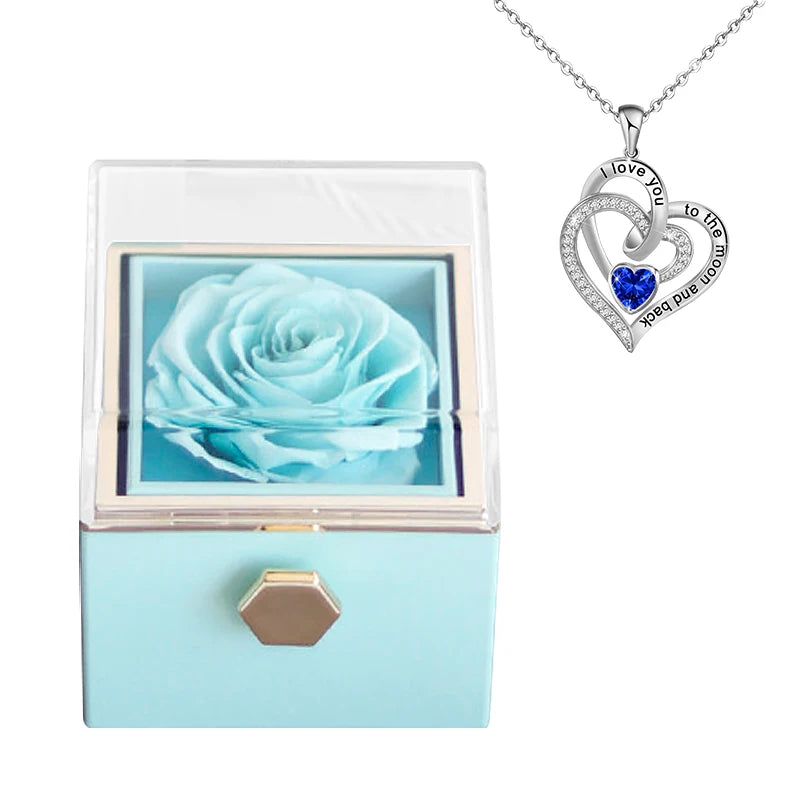 Rotierende Geschenkbox mit ewiger Rose
