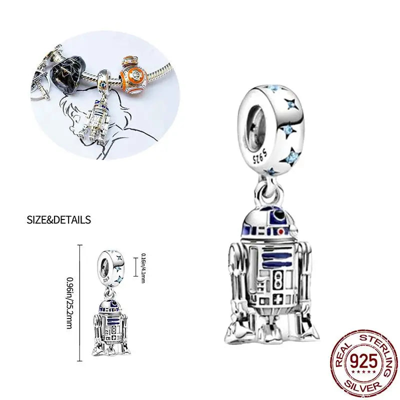 Anhänger aus 925er-Silber „Plata de Ley“ von Disney mit dem „Mandalorianer-Helm“ aus Star Wars