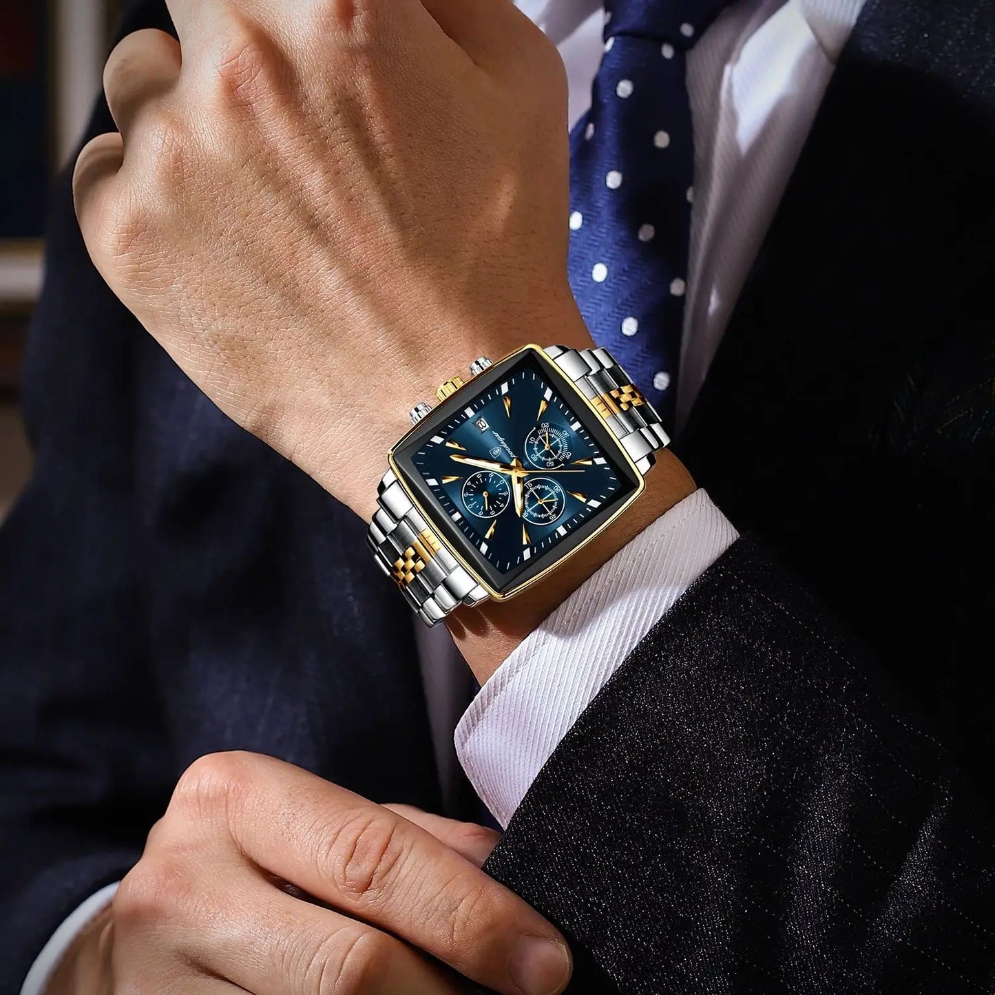 Herrenuhr Leuchtend Wasserdicht Chronograph