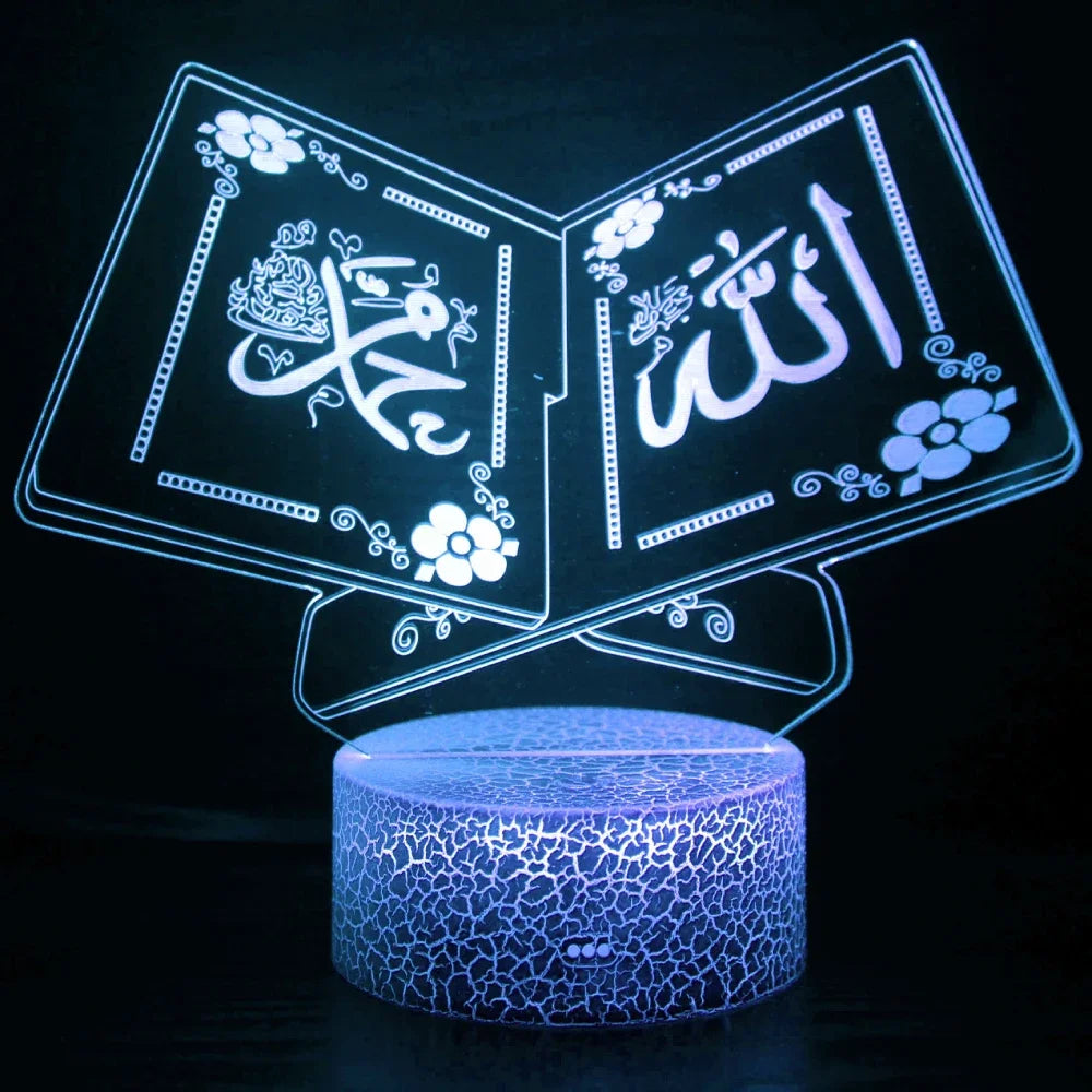 3D Muslim Allah Islamische Nachtlichtlampe