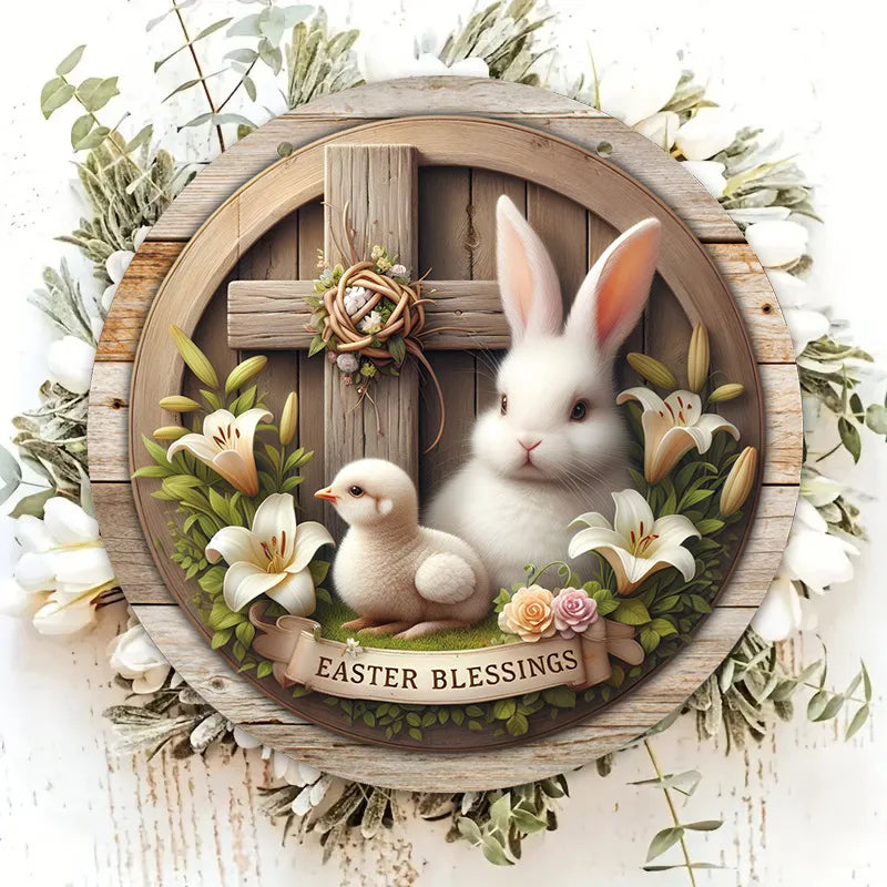 Rustikales Ostern-Holzschild