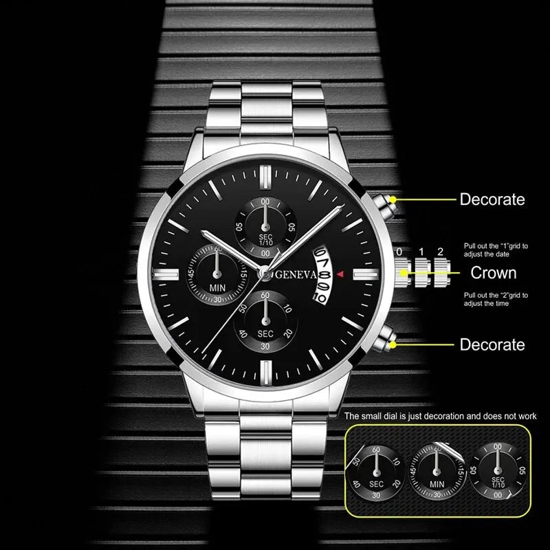 Männer Edelstahl Uhr Luxus