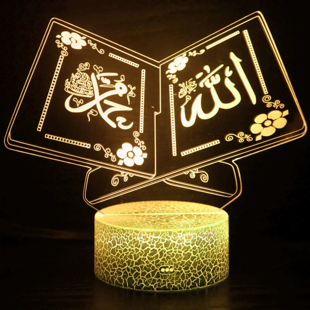 3D Muslim Allah Islamische Nachtlichtlampe