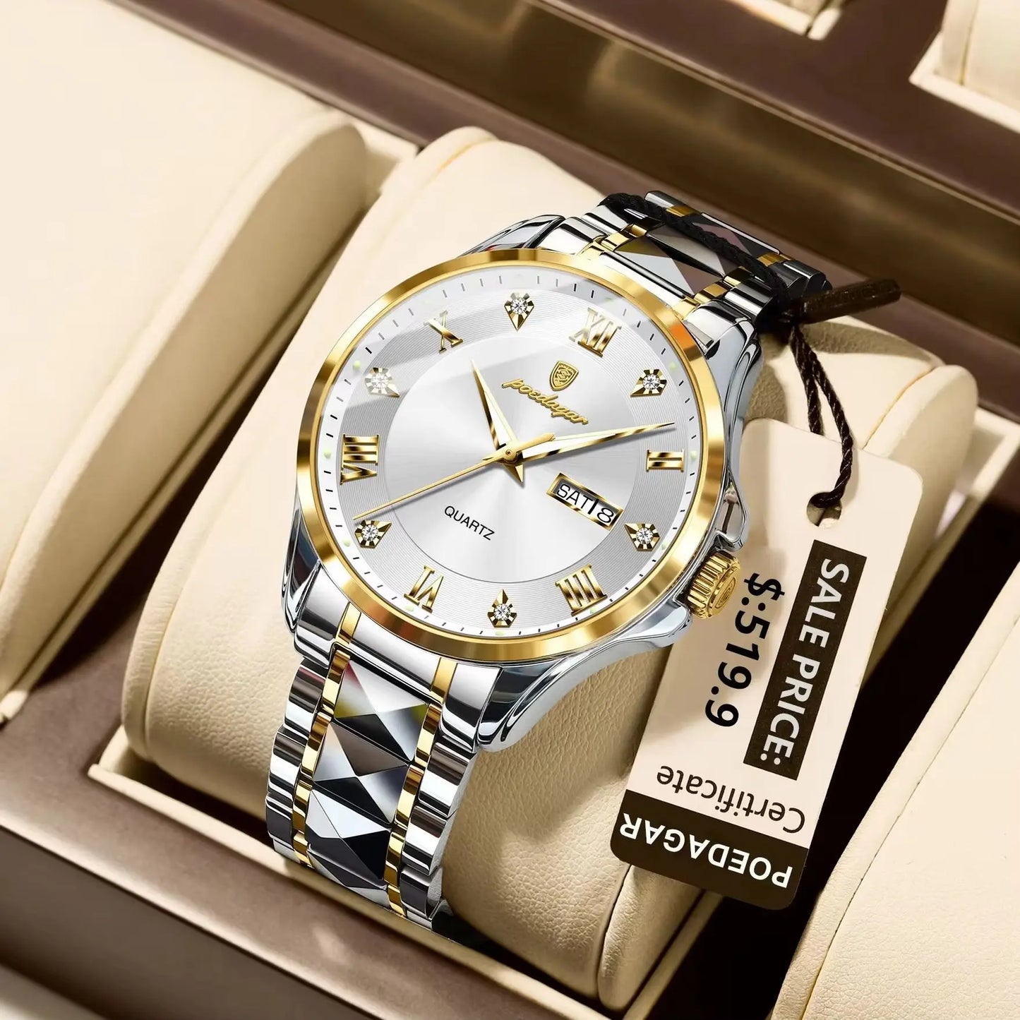 Armbanduhr Edelstahl Quarz Herren