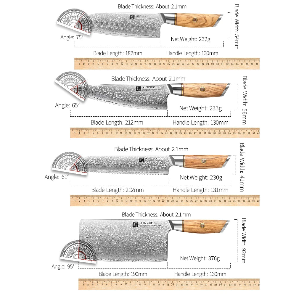 1–8-teiliges Küchenmesserset