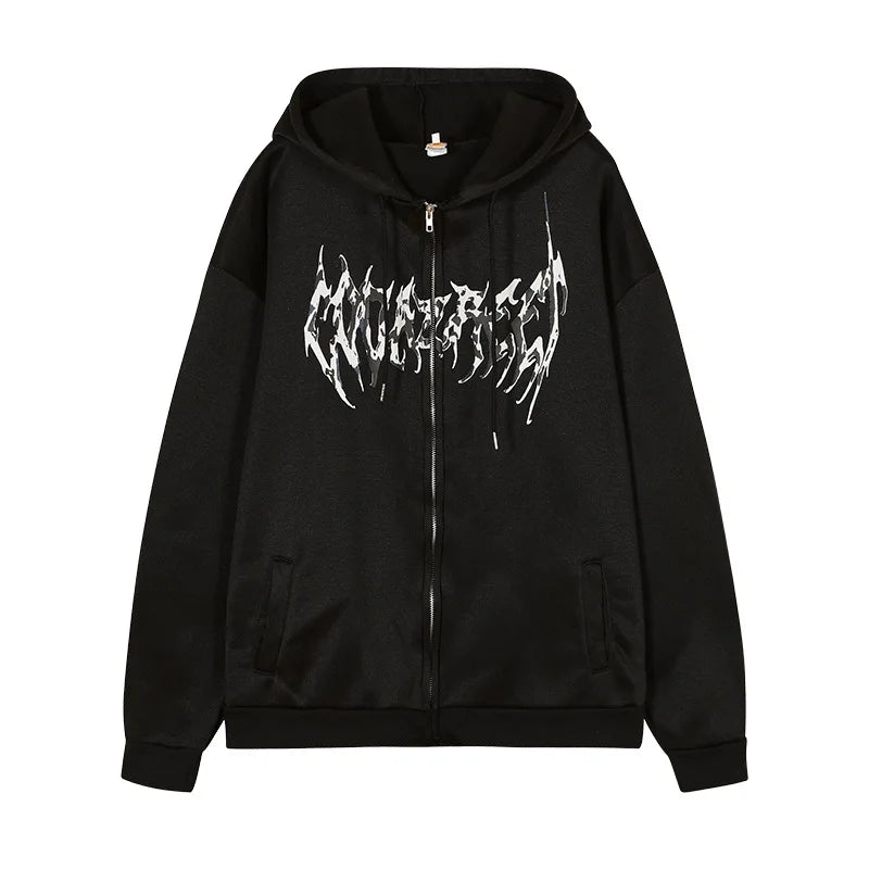 Gothic Grafikdruck Hoodie