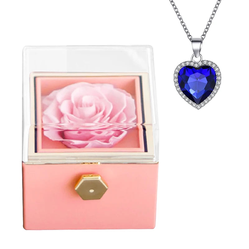 Rotierende Geschenkbox mit ewiger Rose