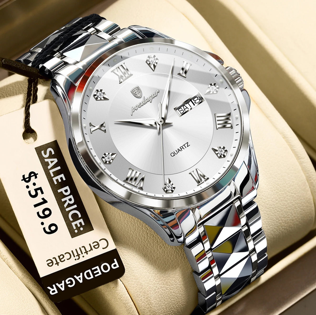 Armbanduhr Edelstahl Quarz Herren