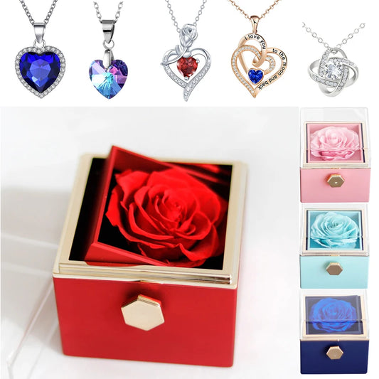 Rotierende Geschenkbox mit ewiger Rose