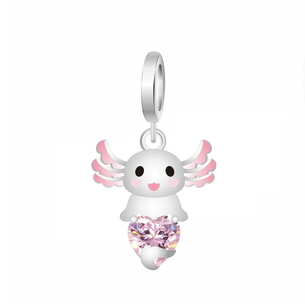 Cartoon-Charm mit Stitch- und Engel-Paar passend für Armband und Halskette