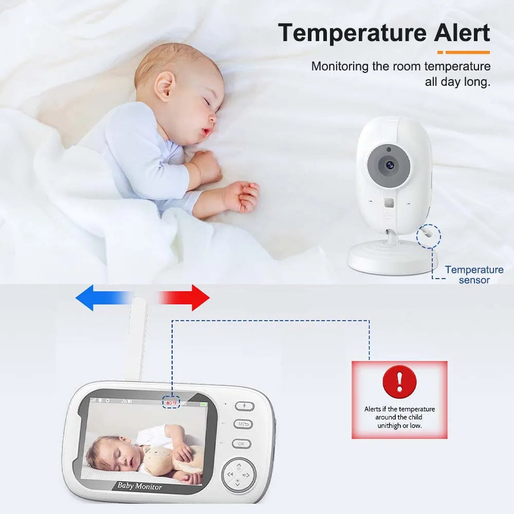 3.5'' Video Baby Monitor Nachtsicht-Videoüberwachungskameras mit Temperaturanzeige