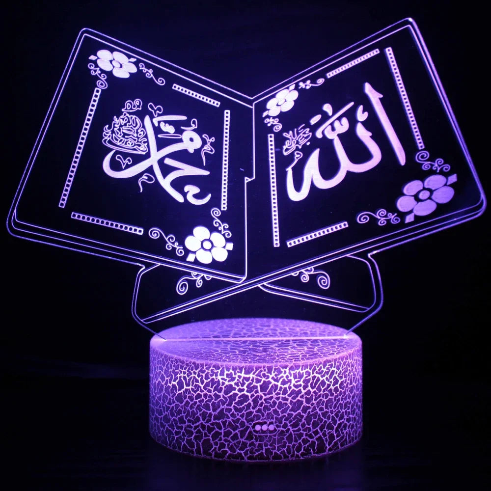 3D Muslim Allah Islamische Nachtlichtlampe