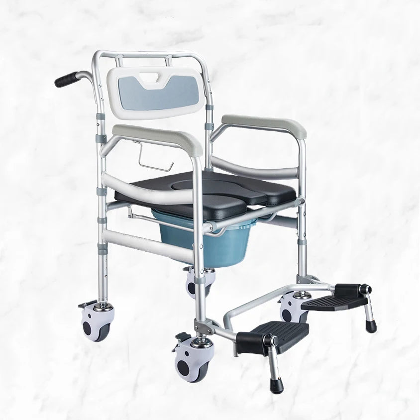 Rollbarer Dusch- und Toiletten-Transportstuhl