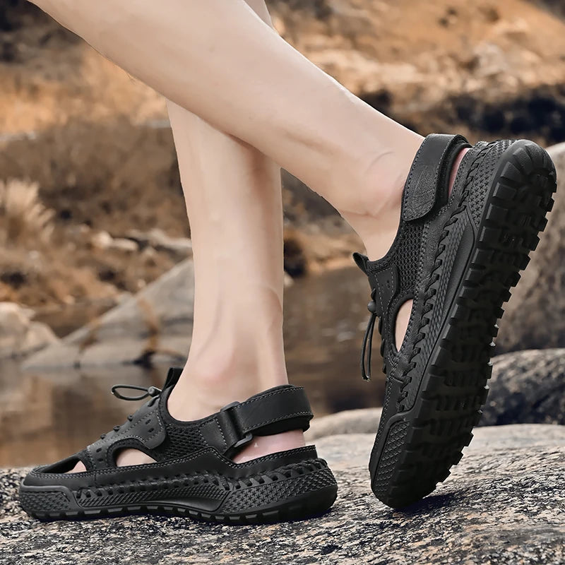 Komfortable Herren Ledersandalen