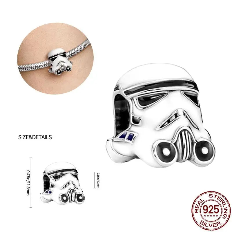 Anhänger aus 925er-Silber „Plata de Ley“ von Disney mit dem „Mandalorianer-Helm“ aus Star Wars
