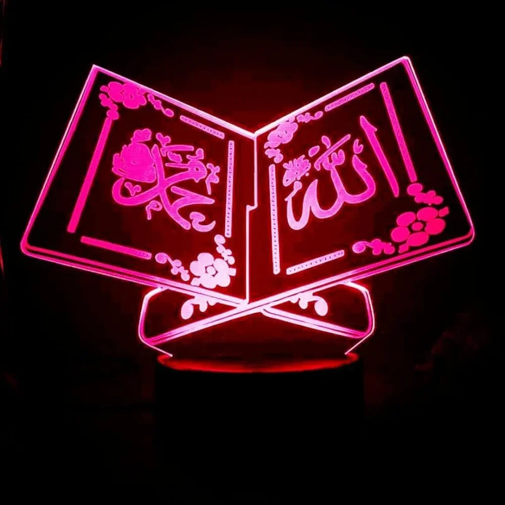 3D Muslim Allah Islamische Nachtlichtlampe