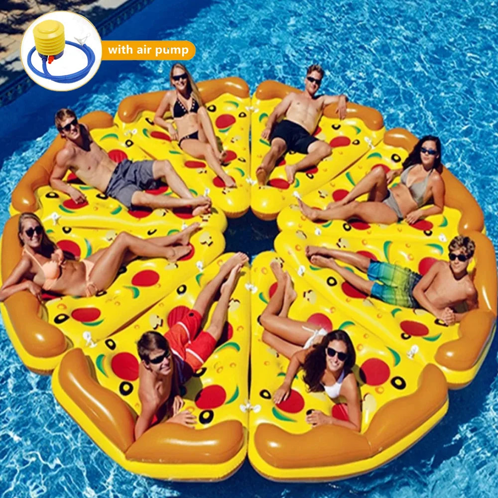 Riesenpizza für den Pool, schwimmende aufblasbare Matratze