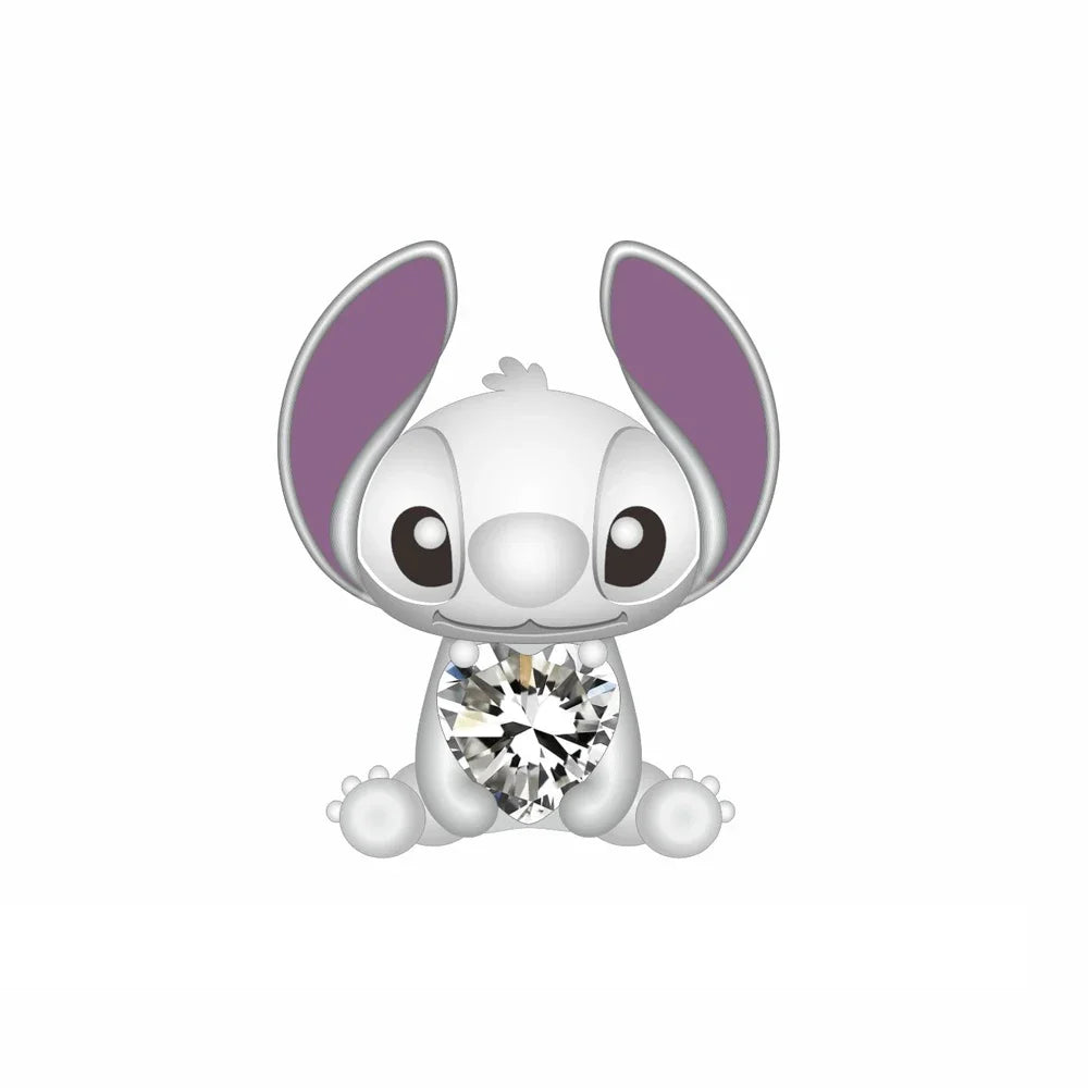 Cartoon-Charm mit Stitch- und Engel-Paar passend für Armband und Halskette