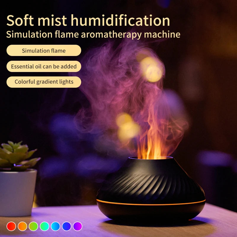 LED-Raumluftbefeuchter mit Feuerflamme