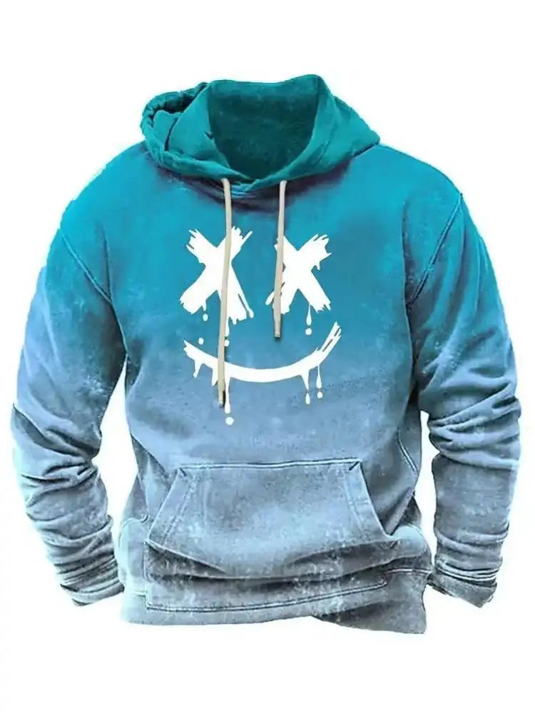Herren-Kapuzenpullover mit Cartoon-Grafikdruck