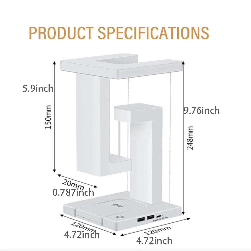 Lampe mit abnehmbarem 10-W-Wireless-Ladegerät
