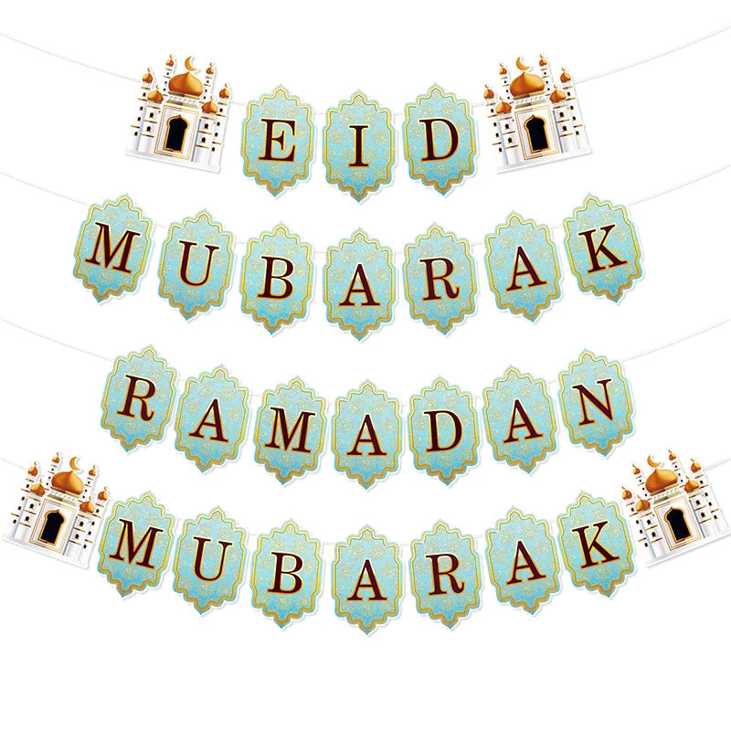 EID Mubarak Papier Banner Girlande für Islamische Muslimische Party