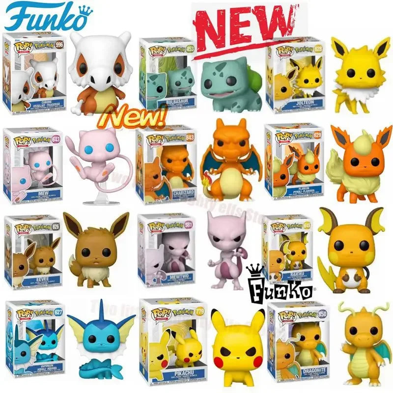 FUNKO POP Pokemon CUBONE 596# Vaporeon 627# Raichu 645# Mew 643#